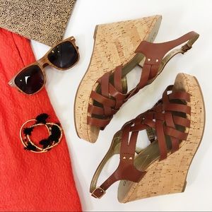 guess » cork wedge sandals
